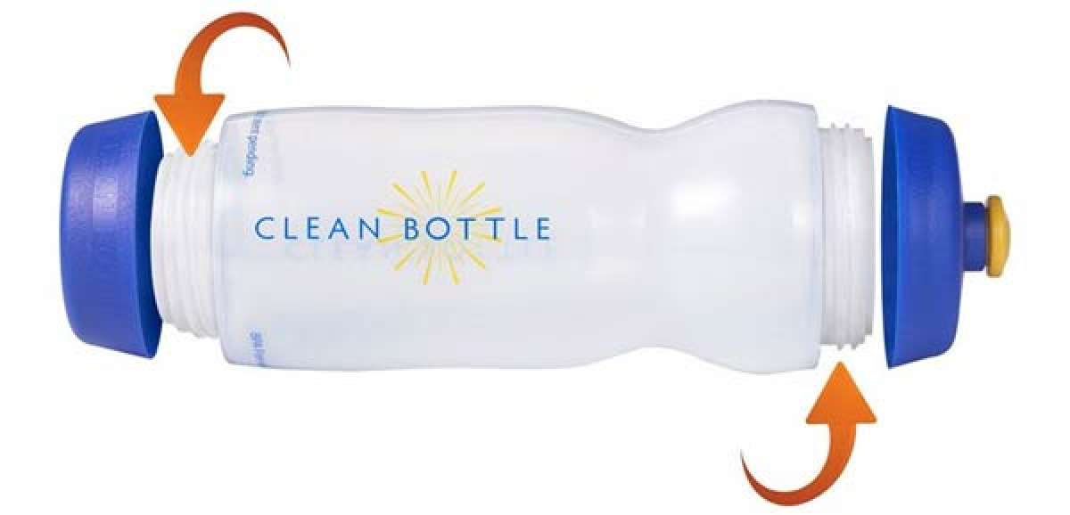 Clean Bottle. Un original e higiénico bidón de hidratación para ciclistas