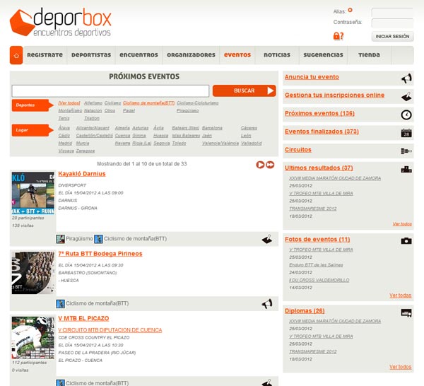 DeporBox, una nueva forma de gestionar e inscribirnos en todo tipo de eventos deportivos