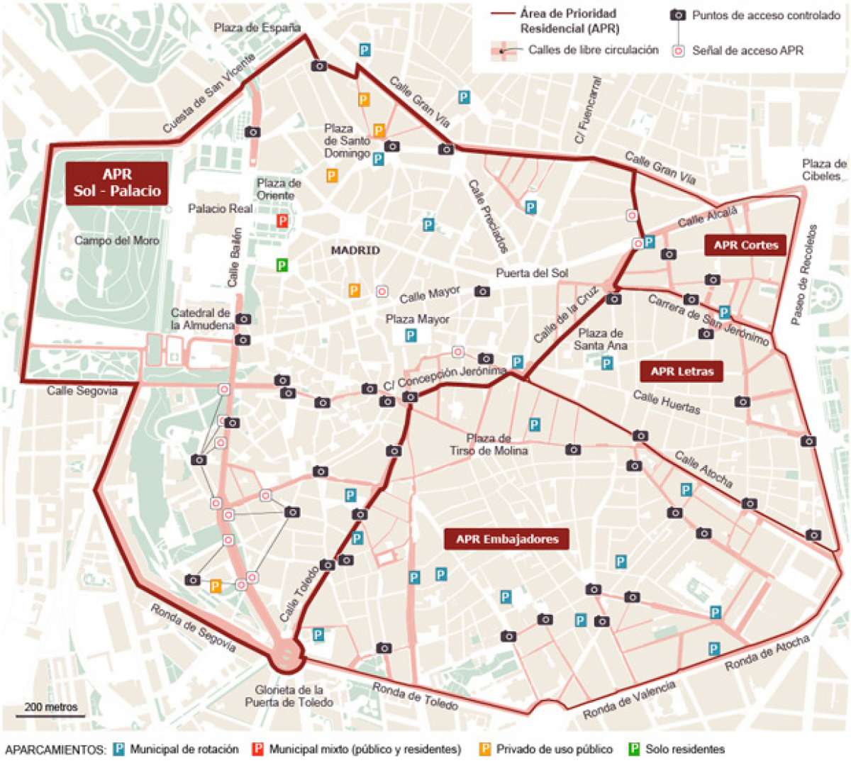 El centro de Madrid, cerrado al tráfico a partir de Enero de 2015