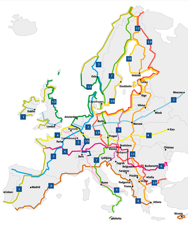 EuroVelo, una enorme red de ciclovías con más de 70.000 kilómetros de ruta