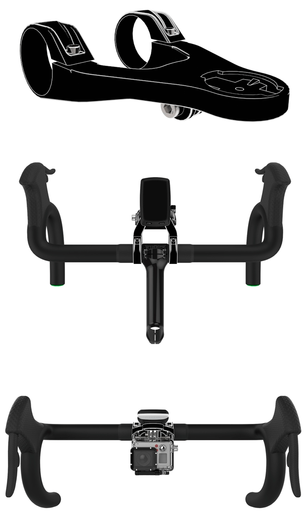 Indiglo, un soporte dual de manillar compatible con dispositivos Garmin y cámaras de acción GoPro y Shimano