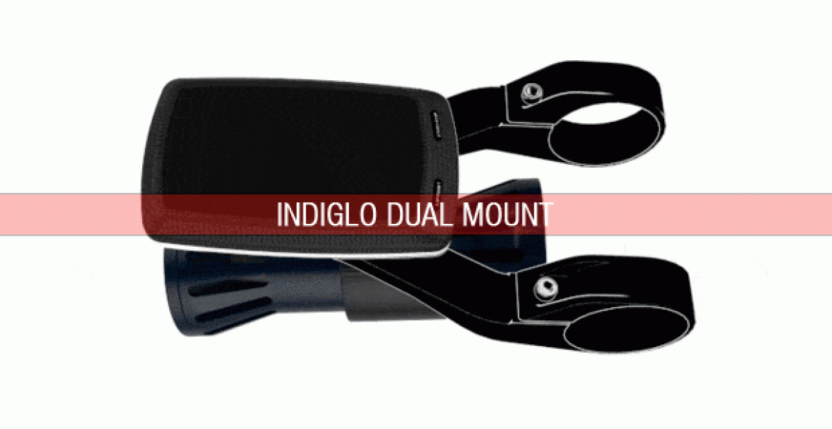 Indiglo, un soporte dual de manillar compatible con dispositivos Garmin y cámaras de acción GoPro y Shimano