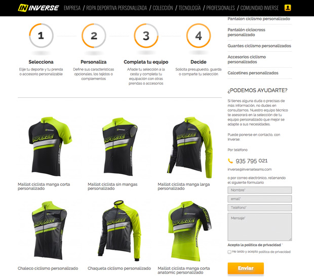 Nueva e innovadora tienda online de ropa personalizada de Inverse para ciclismo, triatlón, running y trail