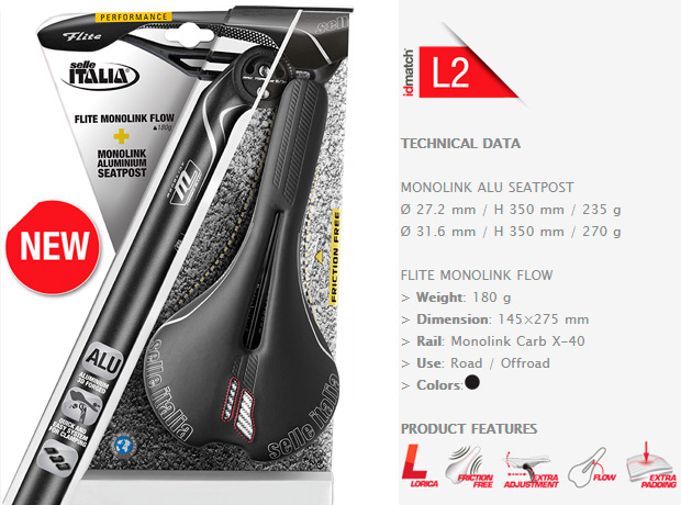 Selle Italia 2015: Nuevos packs de tija más sillín Combo Flite Monolink y Combo SLS Monolink