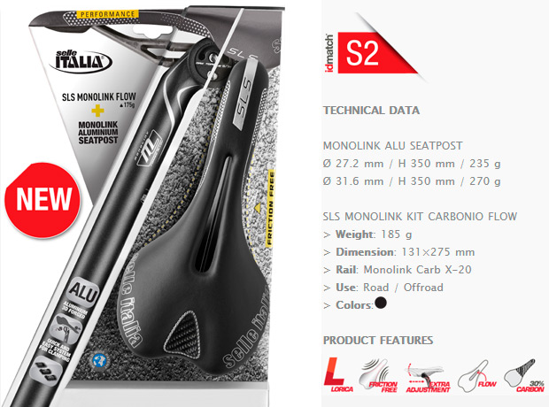 Selle Italia 2015: Nuevos packs de tija más sillín Combo Flite Monolink y Combo SLS Monolink