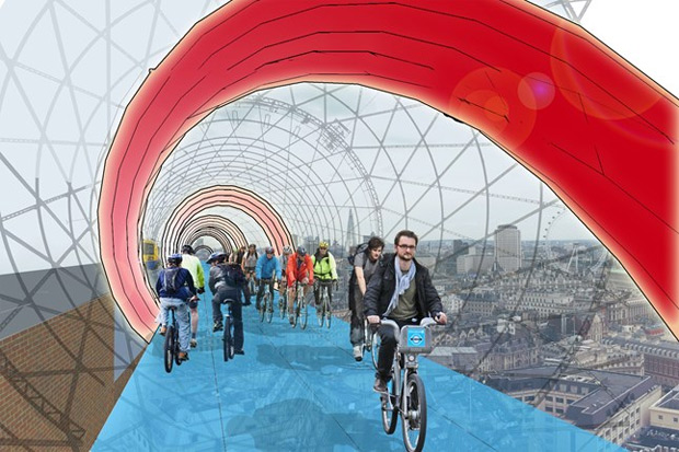 SkyCycle: Un impresionante proyecto para construir ciclovías sobre la ciudad de Londres