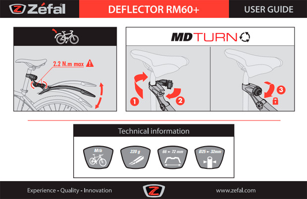 El nuevo guardabarros Deflector RM60+ de Zéfal