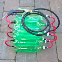 Cómo fabricar un depósito de aire comprimido con unas cuantas botellas de refresco