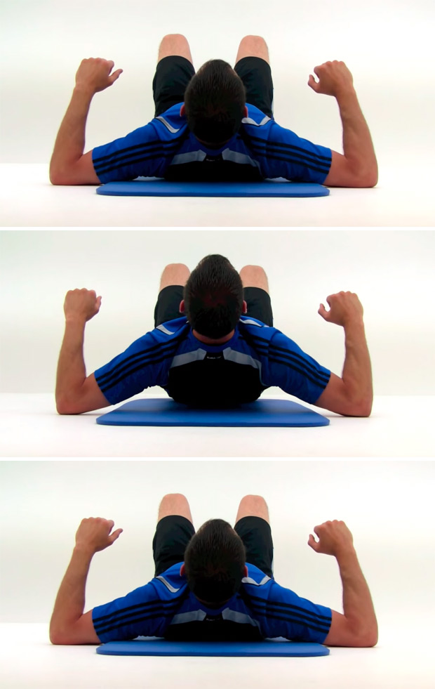 Flexiones isométricas en posición supina, un contundente ejercicio para entrenar la espalda en nuestra propia casa