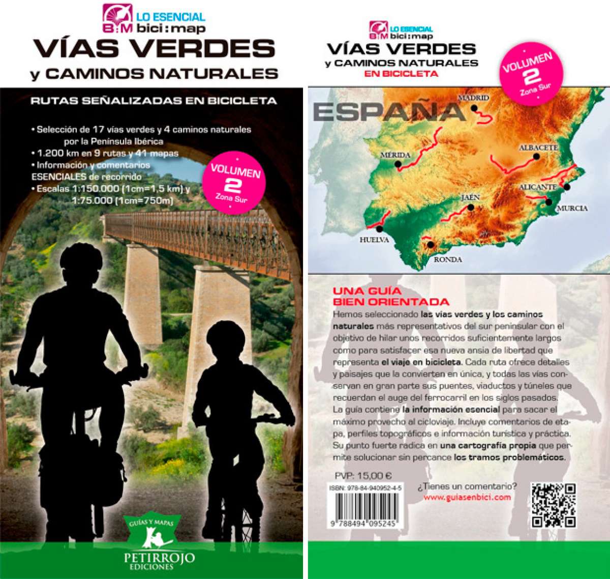 Vías Verdes y Caminos Naturales de Ediciones Petirrojo, dos guías indispensables para cicloturistas