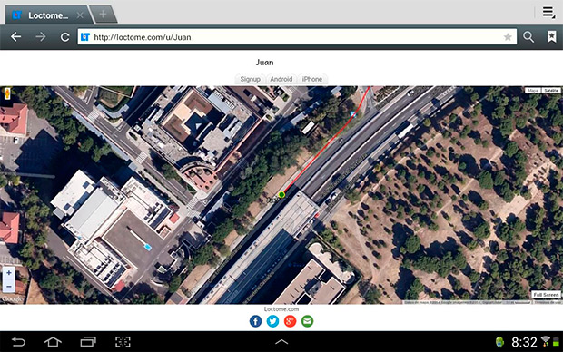 Loctome, una práctica aplicación de geolocalización GPS en tiempo real