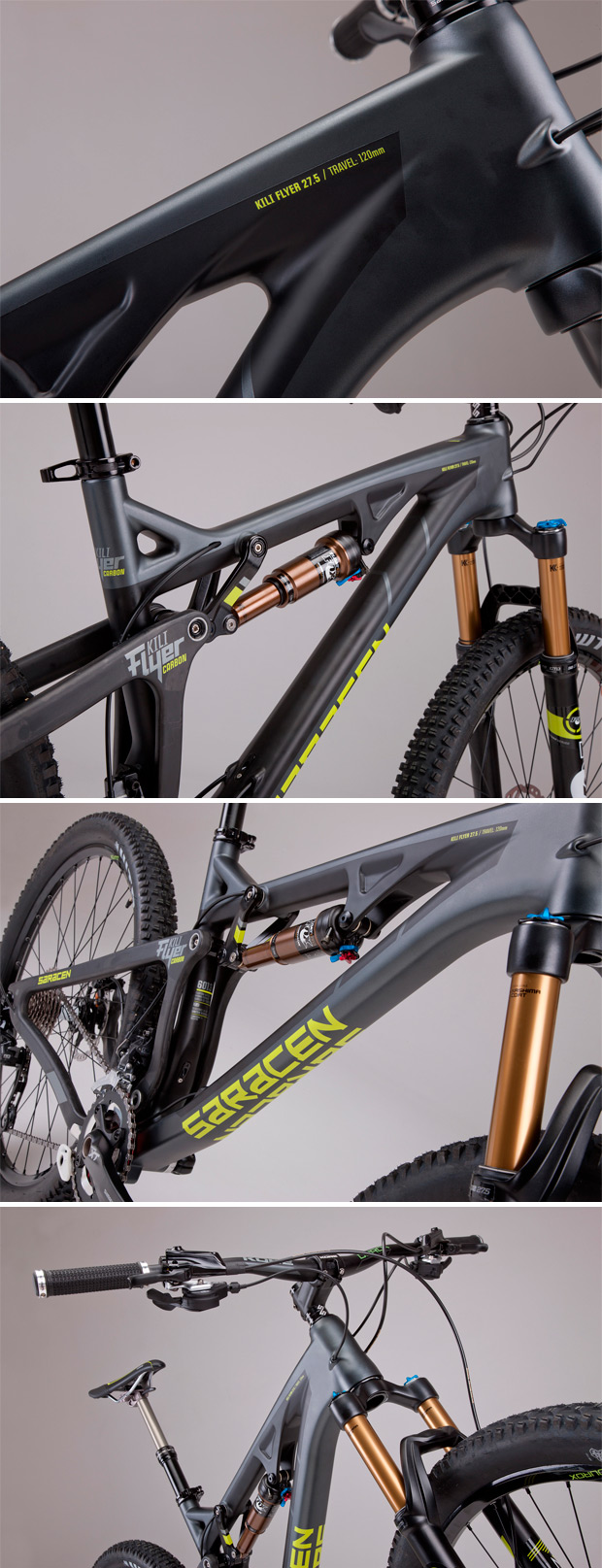 Saracen Kili Flyer Team 2015: Ruedas de 27.5 pulgadas y cuadro de carbono para la doble más ligera de Saracen