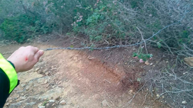 Más trampas para ciclistas: En el Torrent de Santa Ponça (Mallorca) y en los senderos de San Ignacio y El Mimbre (Jaén)