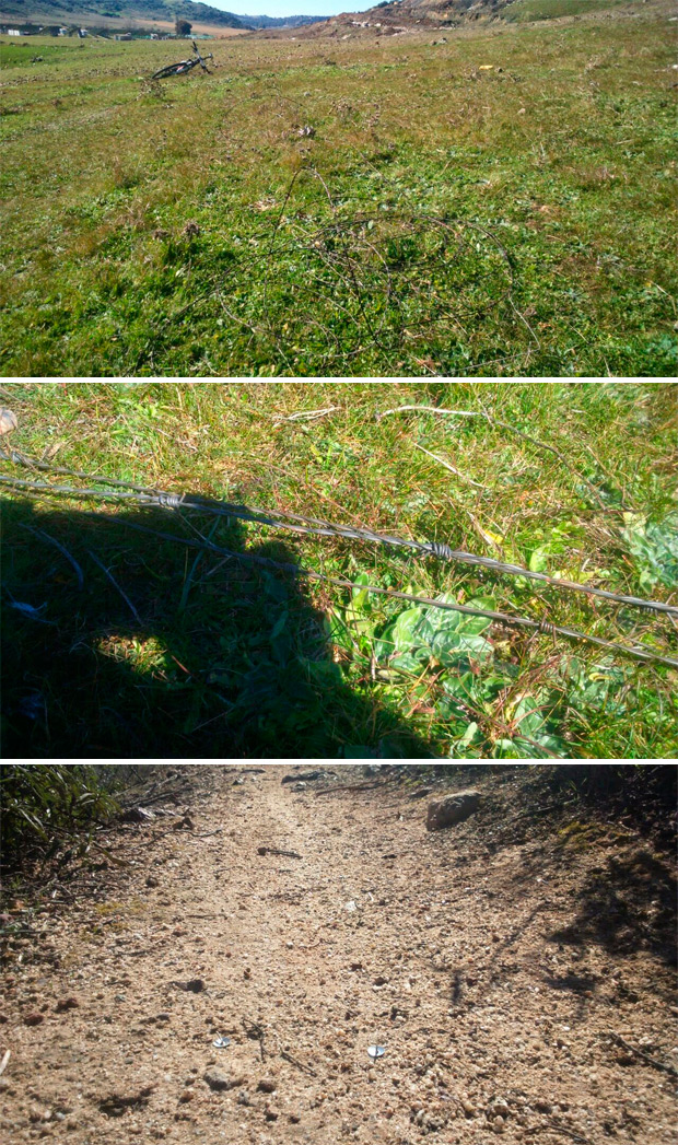 Más trampas para ciclistas: En el Torrent de Santa Ponça (Mallorca) y en los senderos de San Ignacio y El Mimbre (Jaén)