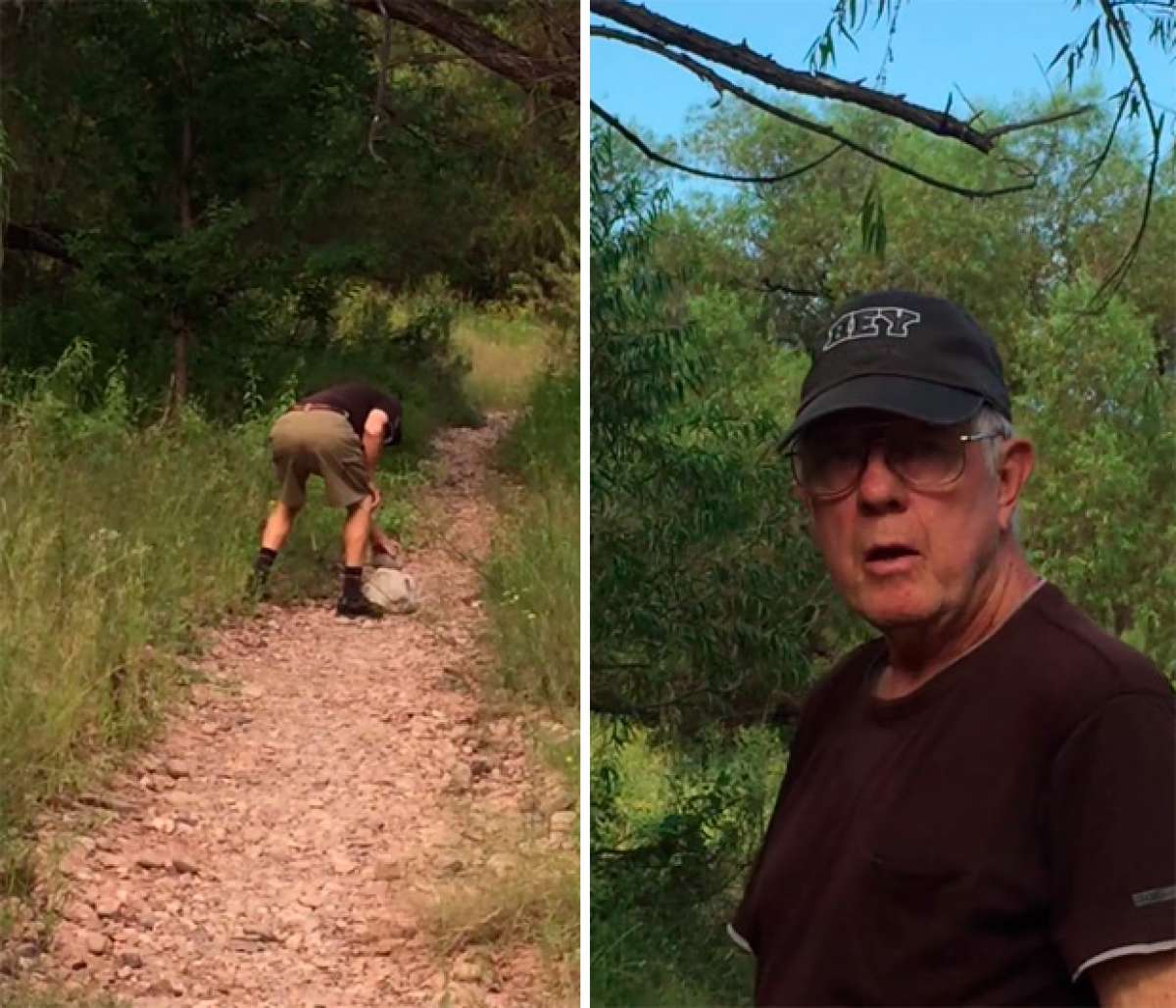 Con las manos en la masa: Un vecino de Cottonwood (Arizona) pillado poniendo piedras en un sendero