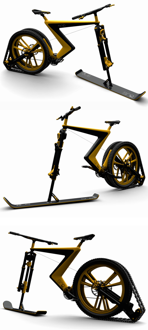 La Sno Bike del estudio Venn. ¿Serán así las bicicletas para la nieve en un futuro próximo?