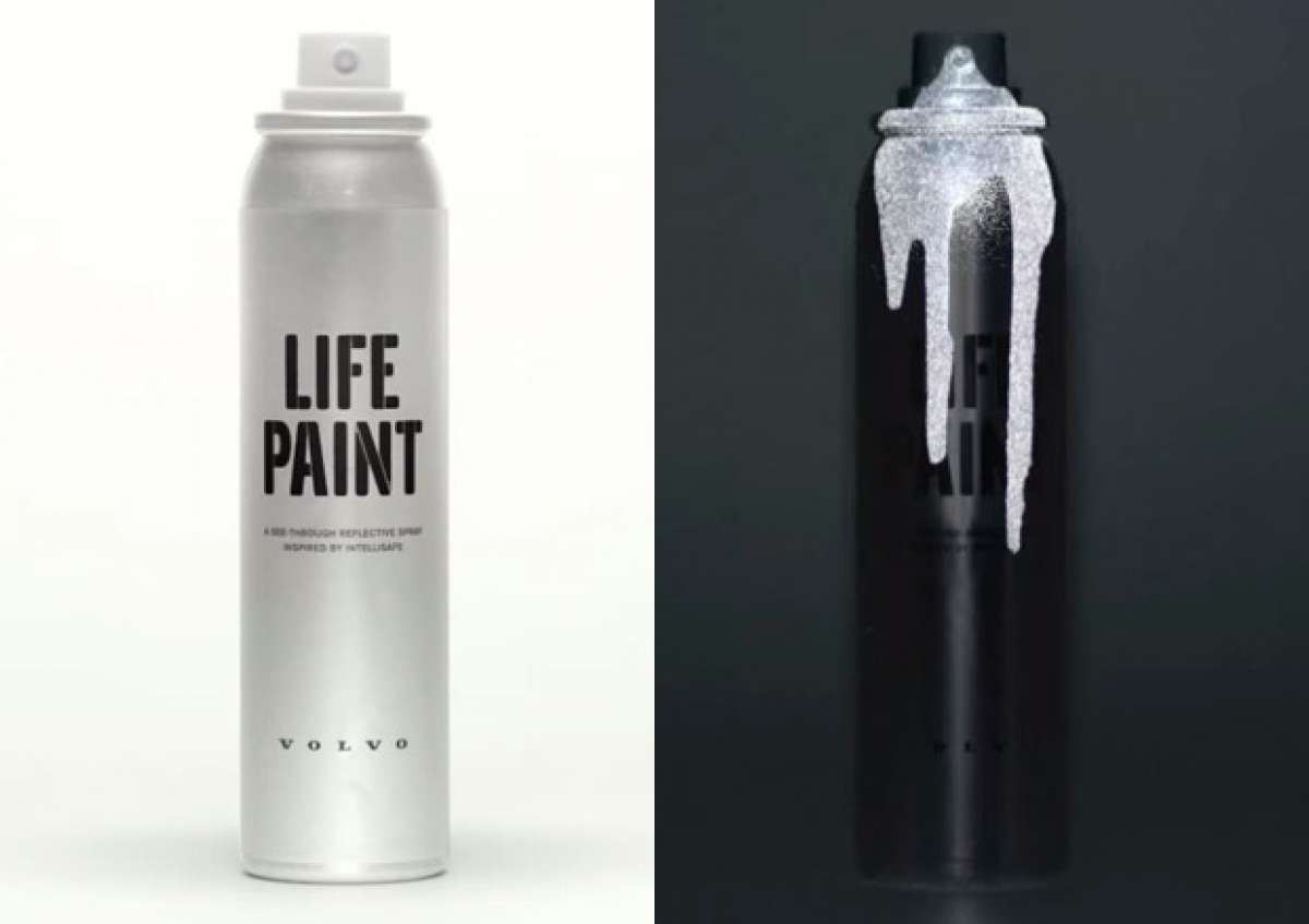 Volvo LifePaint, un aerosol reflectante para convertir ciclistas en luciérnagas humanas