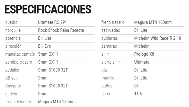 BH Ultimate RC 29 2017, la nueva entrada de gama a las bicicletas de carbono de la firma