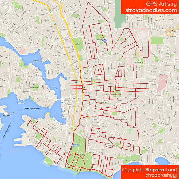 ¿Pedalear para conseguir KOMs en Strava o para crear arte? Stephen Lund apuesta por lo segundo