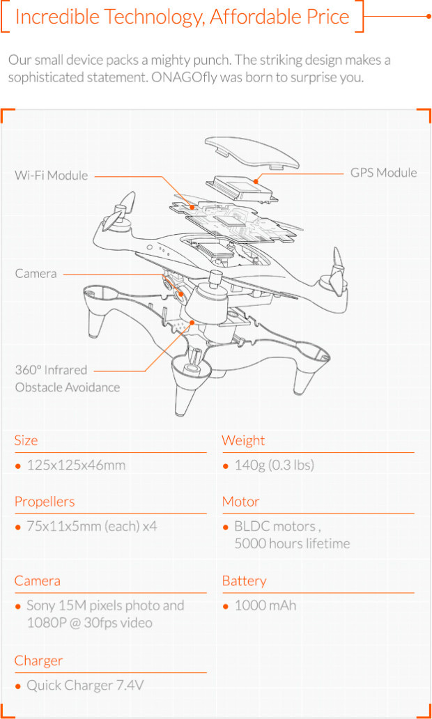 ONAGOfly, un diminuto dron con auto-seguimiento para grabar nuestras aventuras ciclistas