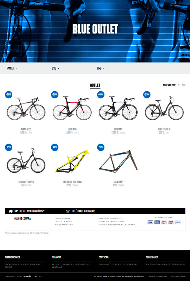 Orbea Blue-Outlet, la nueva plataforma de Orbea para comprar bicicletas de gamas anteriores y montajes especiales