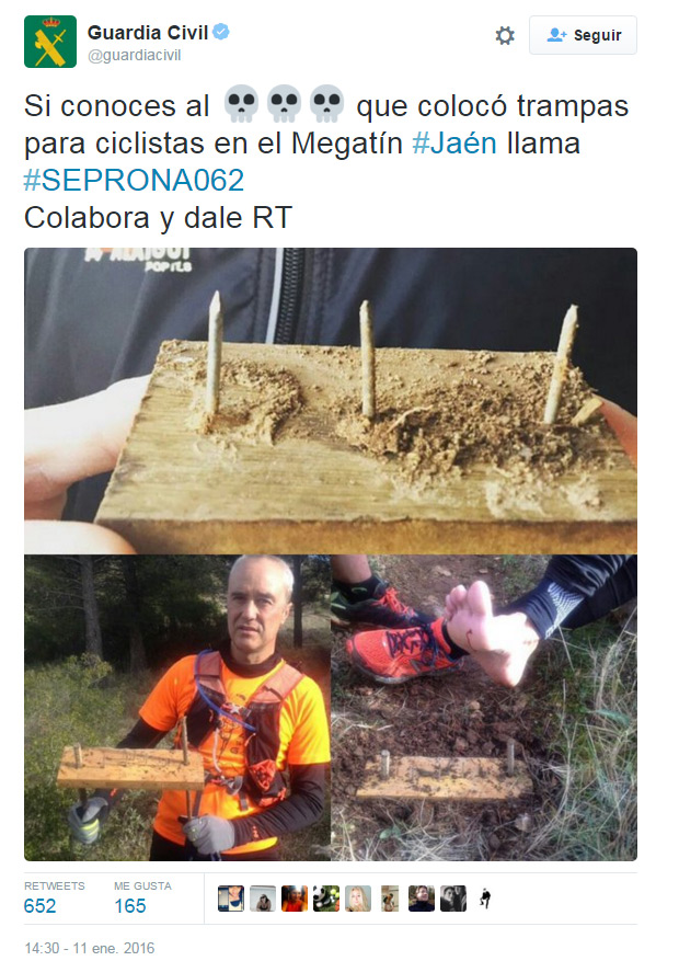 Alerta en Jaén: Trampas para deportistas en los montes de Torredelcampo