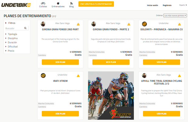 Underbike, una plataforma online para conectar ciclistas y entrenadores profesionales