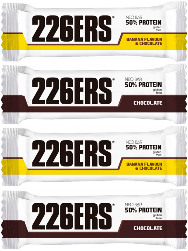 En TodoMountainBike: Sabor banana con cobertura de chocolate para las barritas proteicas 226ERS Neo-Protein