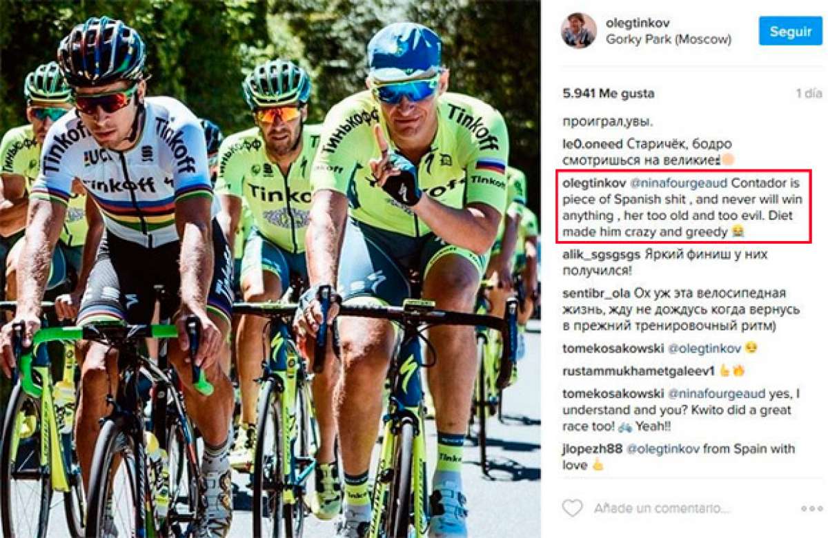 La última de Oleg Tinkov sobre Alberto Contador: "Es un pedazo de mierda española"