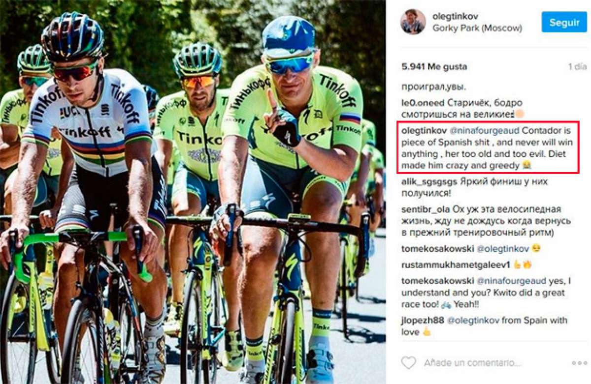 En TodoMountainBike: La última de Oleg Tinkov sobre Alberto Contador: "Es un pedazo de mierda española"