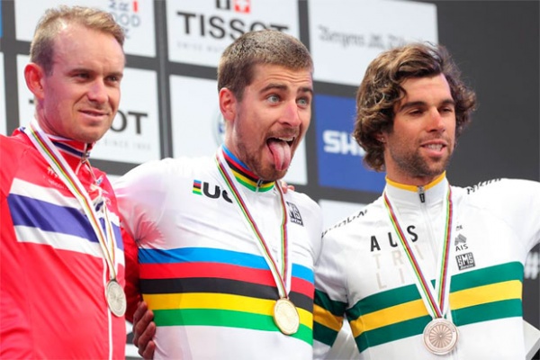 Peter Sagan, triple campeón del mundo en el Mundial de Ruta 2017 de Bergen