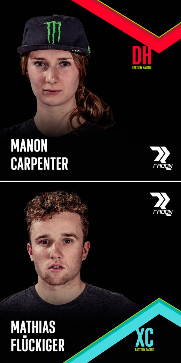 En TodoMountainBike: Manon Carpenter y Mathias Flückiger, las nuevas estrellas de los Radon Factory Teams de DH y XC