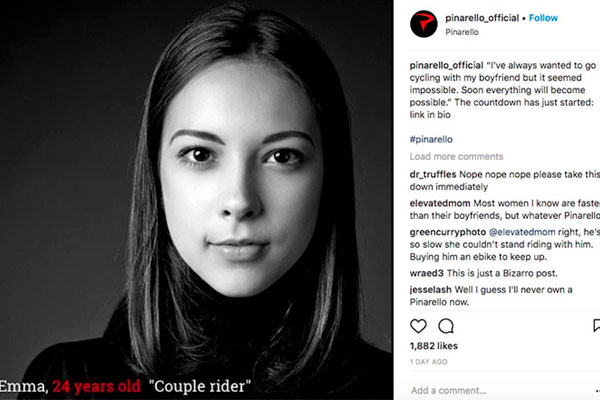 Pinarello, obligada a retirar una campaña publicitaria de tono "sexista" tras incendiar las redes sociales
