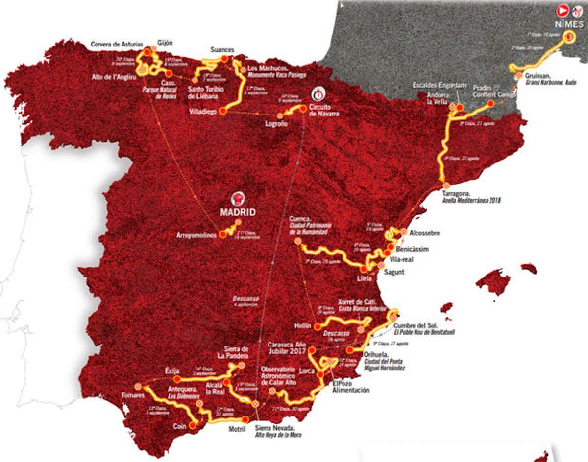 En TodoMountainBike: El recorrido de La Vuelta a España 2017, al completo