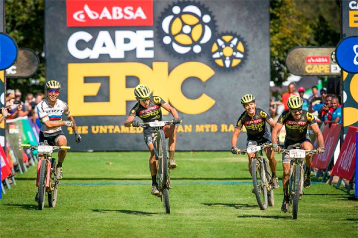 Recital de los equipos SCOTT-SRAM en la cuarta etapa de la Absa Cape Epic 2017