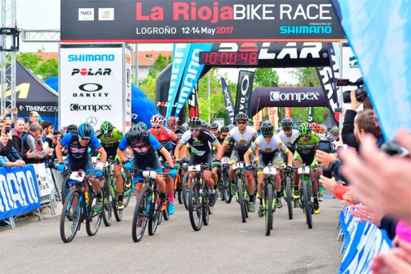 Victoria para Carlos Coloma y Clàudia Galicia en la primera etapa de La Rioja Bike Race 2017