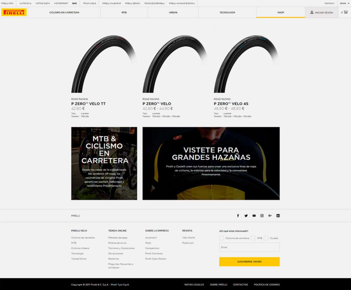 En TodoMountainBike: Pirelli estrena tienda online para su división de productos para ciclistas