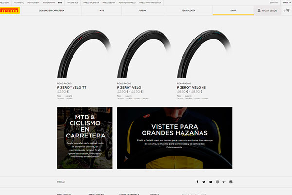 Pirelli estrena tienda online para su división de productos para ciclistas