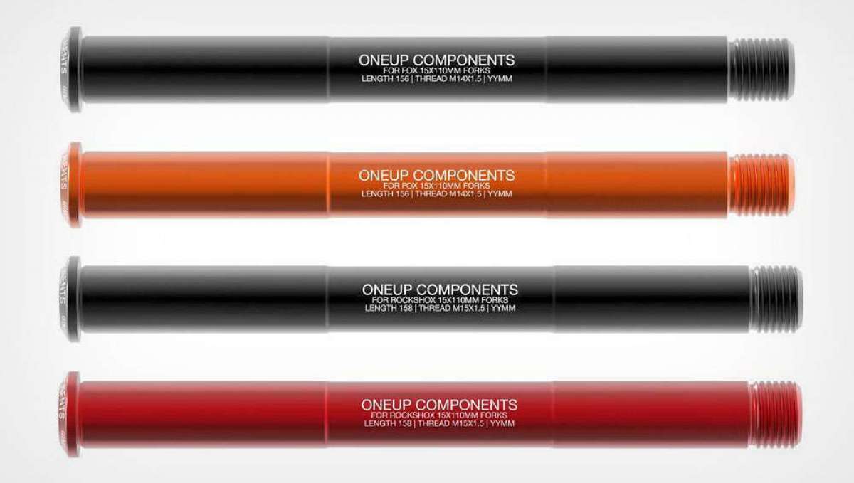 OneUp Components amplía su catálogo con una gama de ejes pasantes para horquillas FOX y RockShox