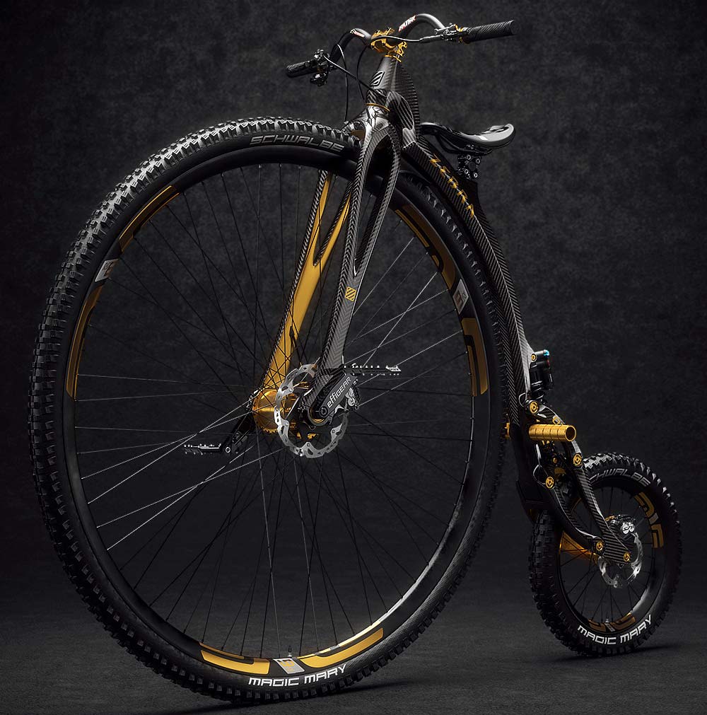 En TodoMountainBike: ¿Como sería un biciclo de rueda alta fabricado con las tecnologías de la actualidad?