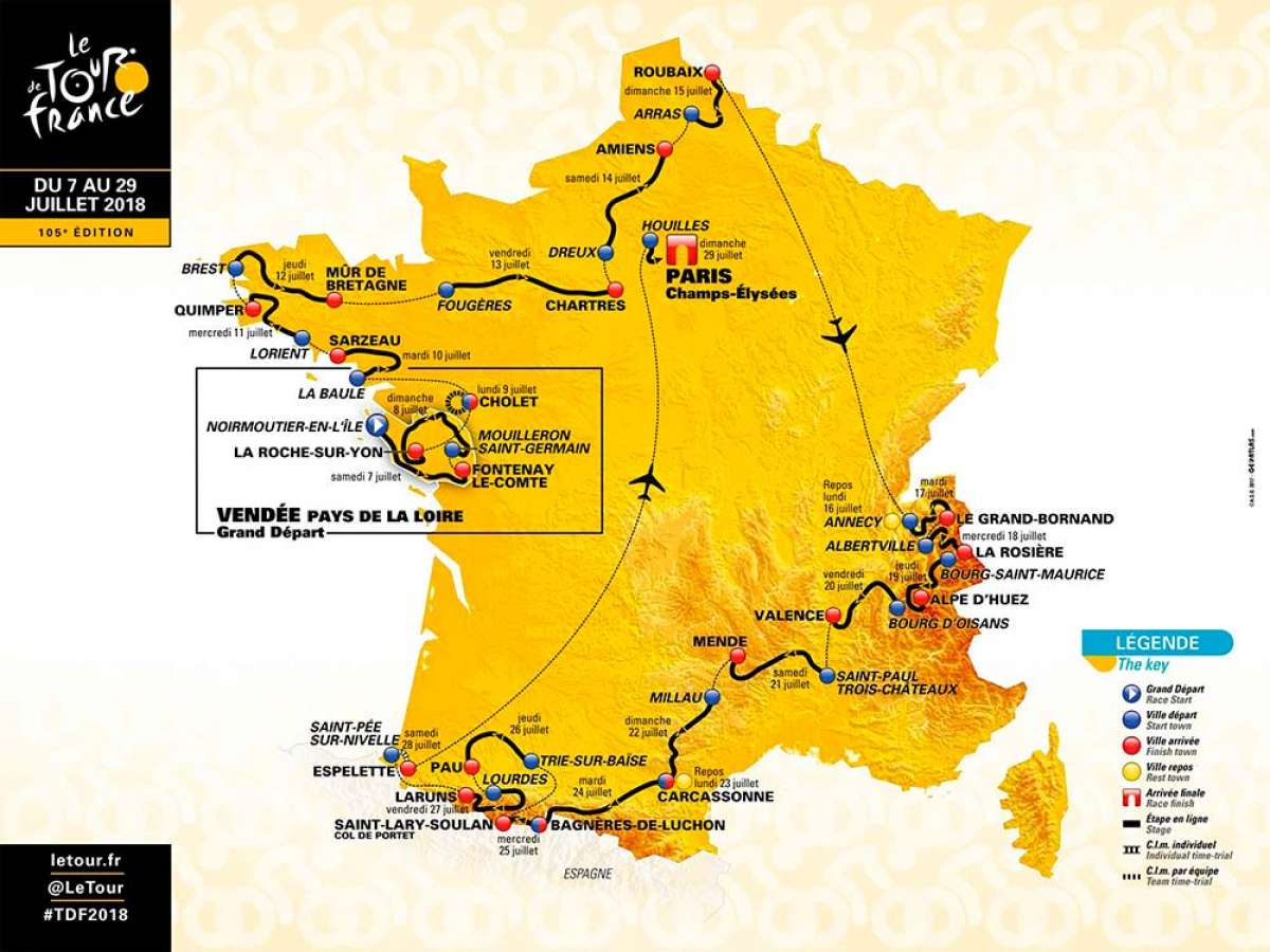 En TodoMountainBike: El recorrido del Tour de Francia 2018, al completo