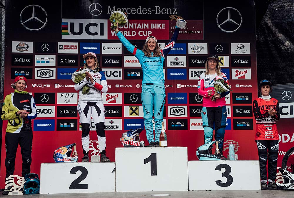 En TodoMountainBike: Amaury Pierron repite victoria y Rachel Atherton regresa a lo más alto del podio en la Copa del Mundo DHI 2018 de Leogang