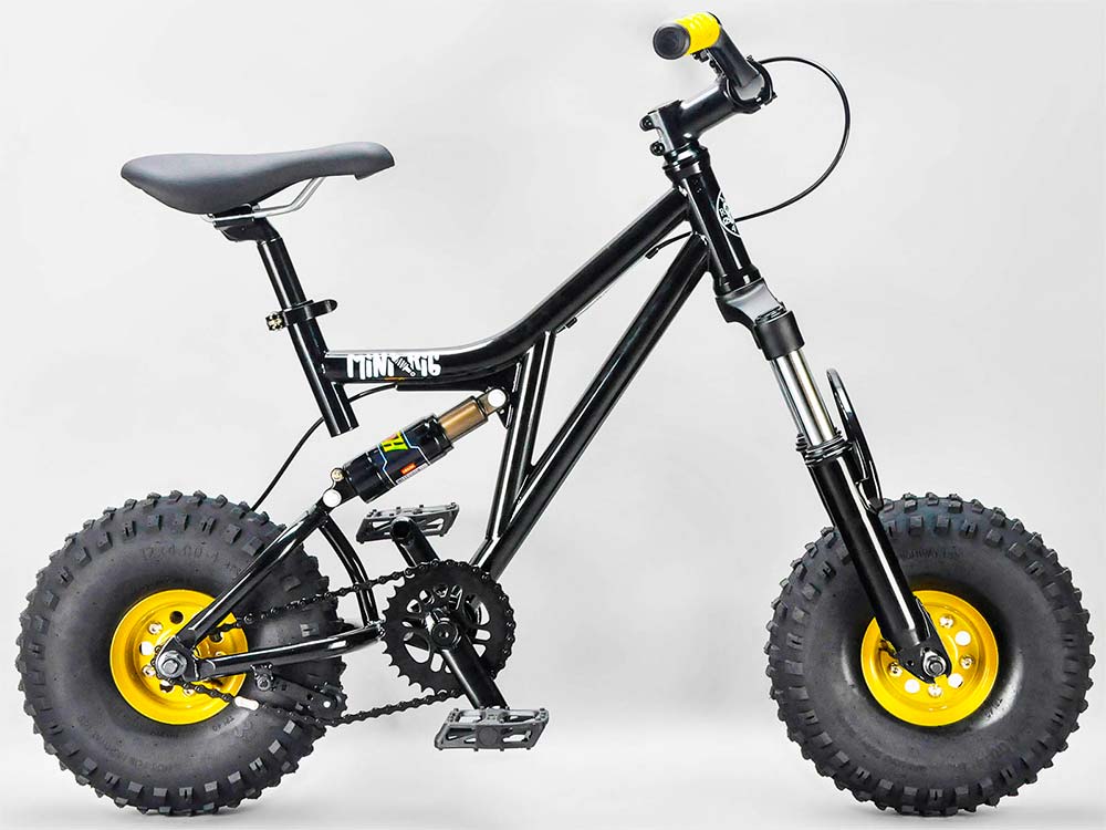 En TodoMountainBike: Rocker Mini Rig Black, una mini-bicicleta de DH con ruedas gordas y estética retro