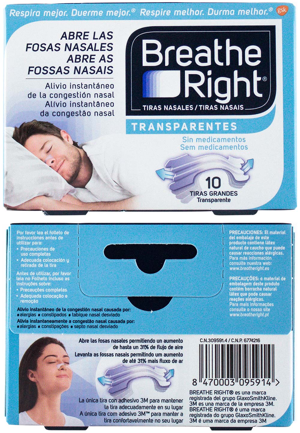 Breathe Right Tira Nasal Transparente