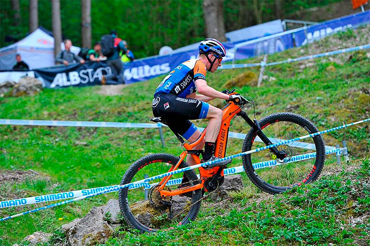 En TodoMountainBike: La primera e-MTB de American Eagle se dejó ver en la Copa del Mundo de XCO disputada en Albstadt