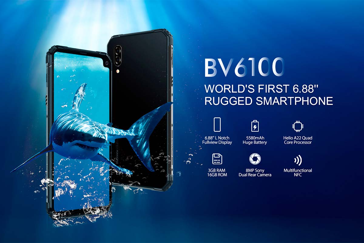 El Blackview BV6100 es el primer smartphone 'todoterreno' con una pantalla de 6.88 pulgadas