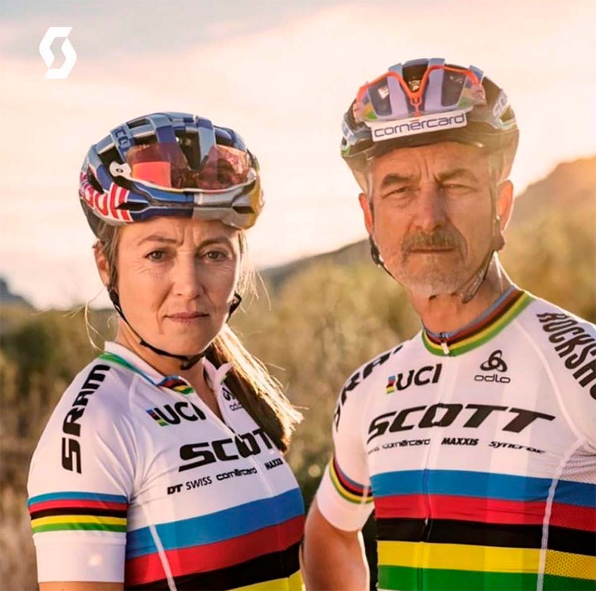 ¿Cómo serían Nino Schurter y Kate Courtney con unos cuantos años más? Esta divertida foto da la respuesta