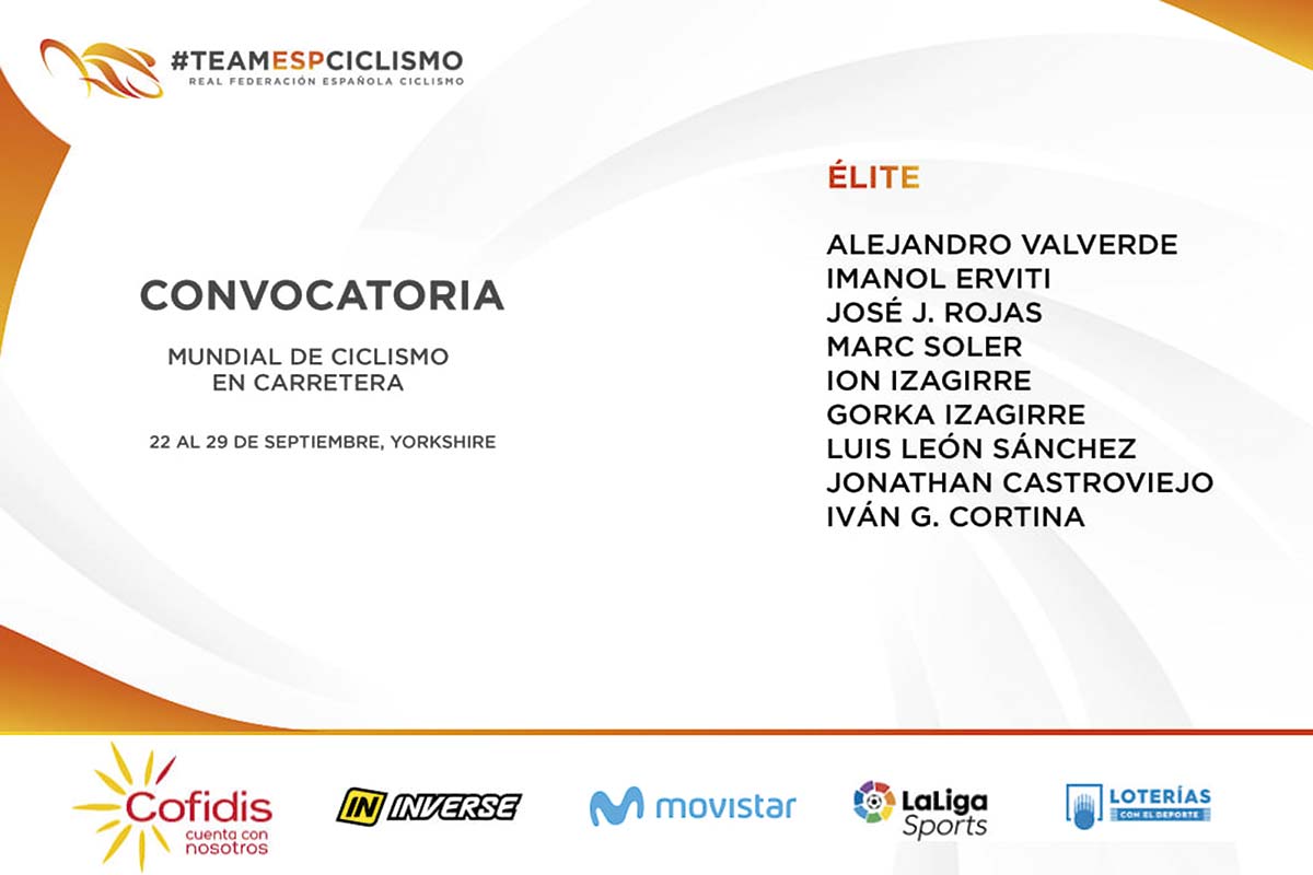 En TodoMountainBike: Los integrantes de la Selección Española convocada para el Mundial de Ciclismo en Ruta de 2019