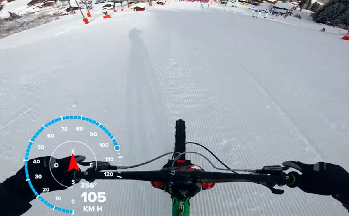 En TodoMountainBike: Vincent Tupin rodando a más de 100 km/h en la Alpine Snow Bike de Châtel