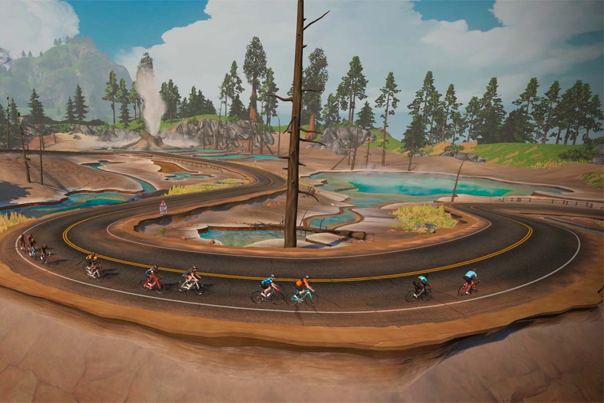 La plataforma de entrenamiento Zwift estrena su primera ruta virtual para bicicletas de montaña